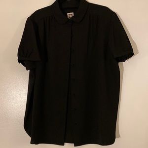Cap Sleeve Anne Klein Collared Blouse